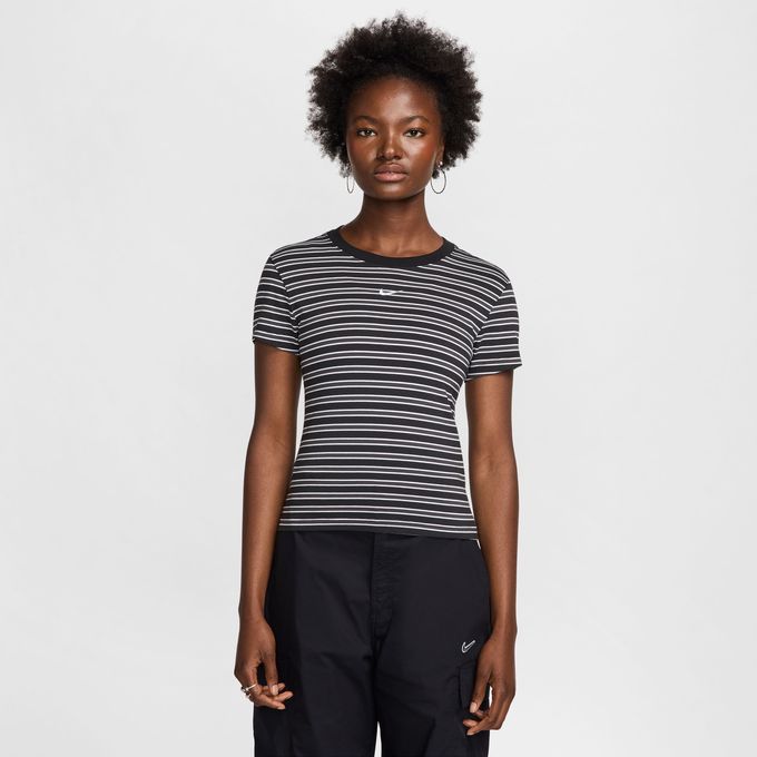【メール便送料無料】ナイキ Tシャツ 半袖 レディース L NSW CHLL ボーダー半袖T HF9525-010 NIKE