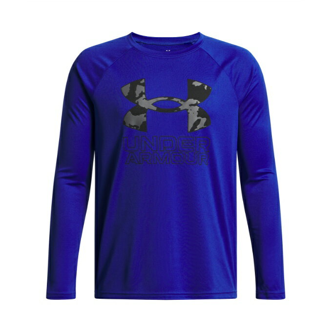 乐天商城 - アンダーアーマー(UNDER ARMOUR) Tシャツ 長袖 ジュニア UAテック ハイブリッド プリント フィル ロングスリーブ 1380470-400 od