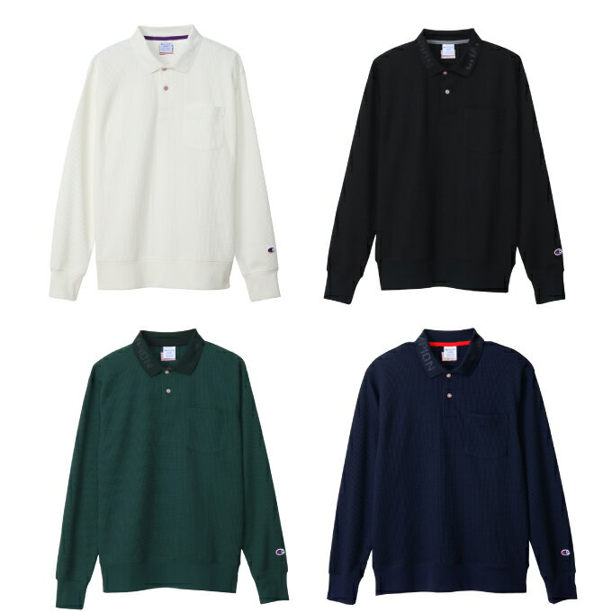 チャンピオン(Champion) ゴルフウェア ポロシャツ 長袖 メンズ ワッフル長袖ポロ C3-CG403 【2025年秋冬モデル】 od