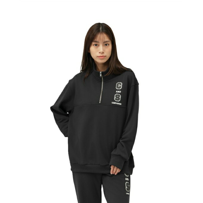 コンバース(CONVERSE) スウェットトレーナー レディース シェニール裏毛ハーフジップスウェット 42200292 od