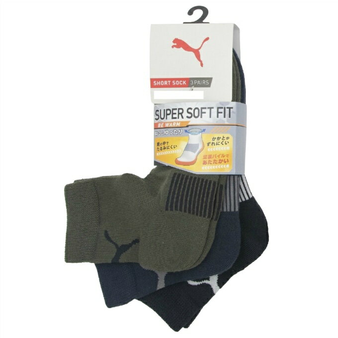 【メール便送料無料】 プーマ(PUMA) ゴルフ ソックス メンズ 3Pハーフクッションクォーターソックス 2823-247 【2025年秋冬モデル】 od