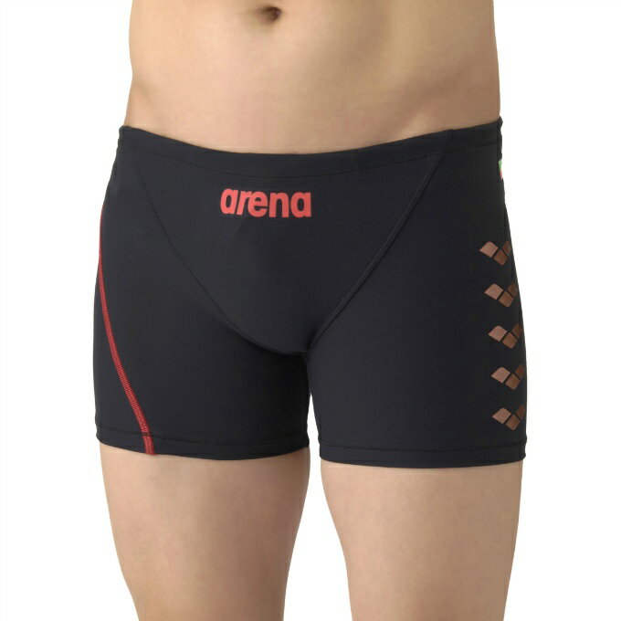 アリーナ(arena) トレーニング水着 スパッツ メンズ トレーニングスパッツ ミドルレッグ AS6SWM09M-BKRD