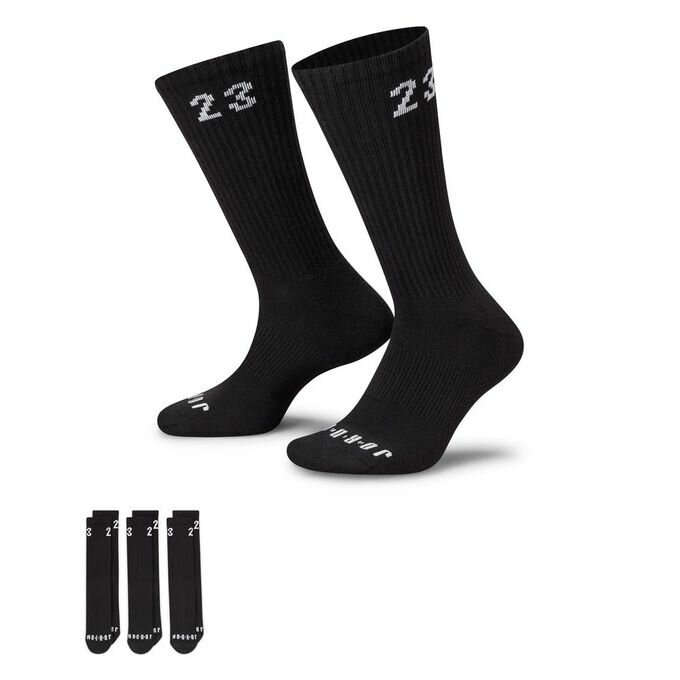 乐天商城 - ジョーダン JORDAN バスケットボール パックソックス メンズ レディース ジョーダン エッセンシャル クルー ソックス 3PR DA5718-010 sc