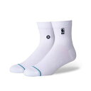 【メール便送料無料】スタンス ソックス STANCE SOCKS バスケットボール ソックス メンズ LOGOMAN ST QTR A356A20LOG#WHT