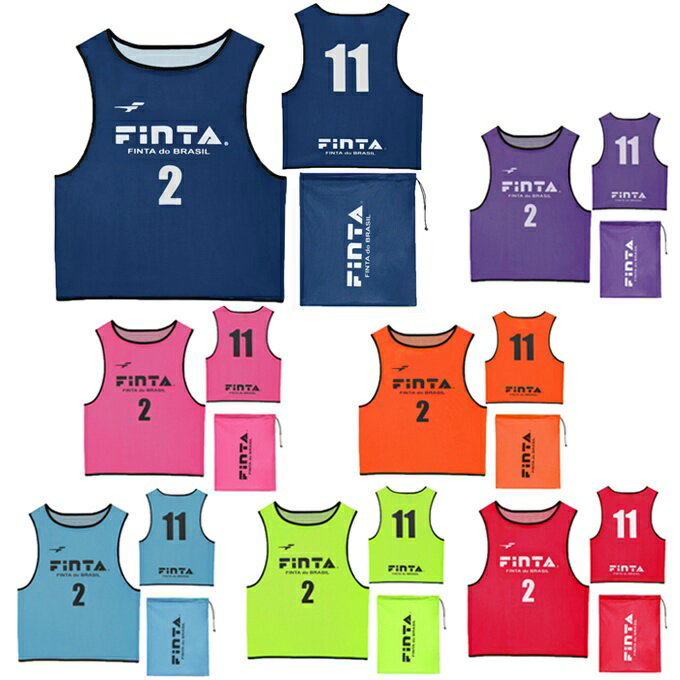 乐天商城 - 【メール便送料無料】FINTA ビブス ジュニア 昇華 ビブス10枚セットJR 番号入り FT3526 sc
