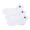 チャンピオン Champion ソックス メンズ レディース 3足組 クォーターレングスソックス ハーフパイル CMSCY201-010 sw 【メール便可】