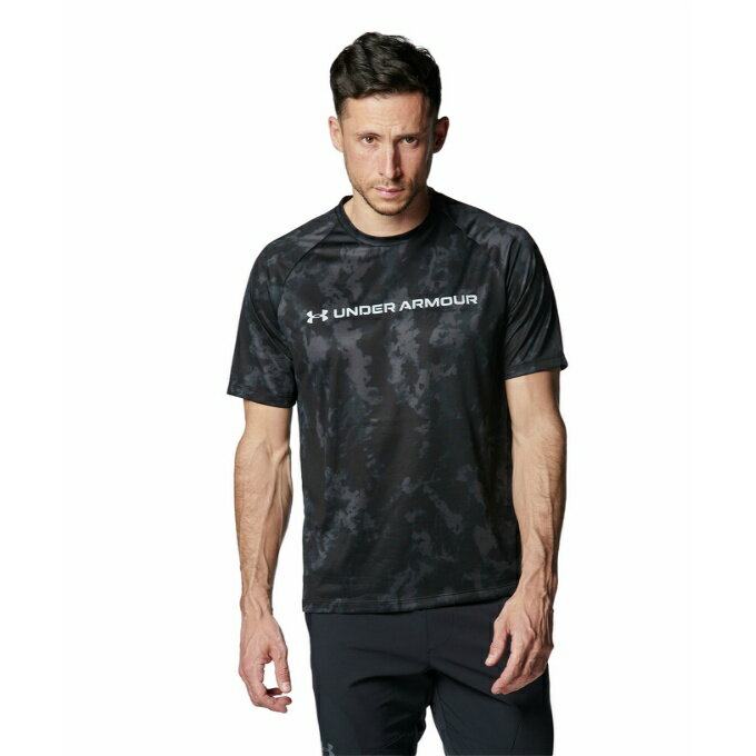 アンダーアーマー Tシャツ 半袖 メンズ UA TECH ABC CAMO SS 1361698-001 UNDER ARMOUR【メール便可】 sw