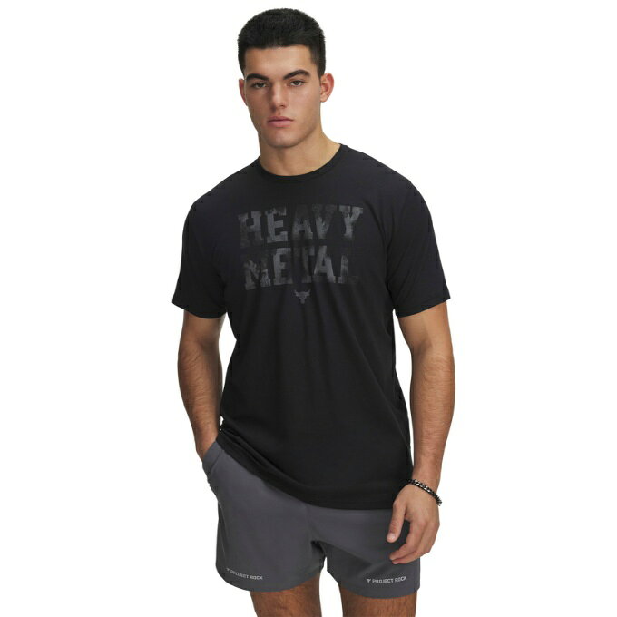 樂天商城 - 【メール便送料無料】アンダーアーマー Tシャツ 半袖 メンズ UA PROJECT ROCK HEAVY METAL SHORT SLEEVE T-SHIRT 1389983-001 UNDER ARMOUR