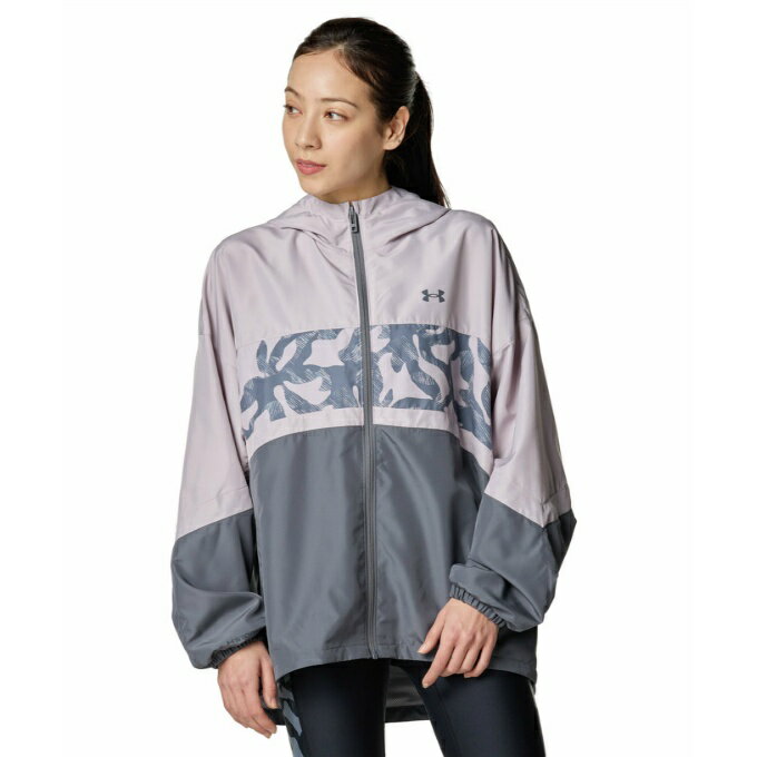 アンダーアーマー ウインドブレーカー ジャケット レディース UA MESH LINER WOVEN PRINT FULL ZIP HOO..