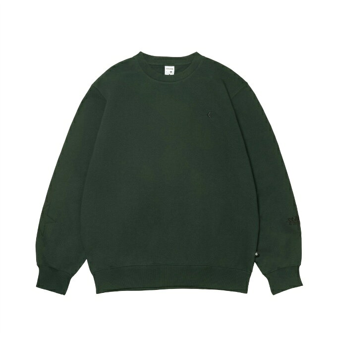 ■カラー：DGN ■サイズ： M ( 身幅/58cm、着丈/65.5cm、肩幅/47cm、裄丈/84cm ) L ( 身幅/60cm、着丈/68.5cm、肩幅/49cm、裄丈/87cm ) XL ( 身幅/62cm、着丈/71.5cm、肩幅/51cm、裄丈/90cm ) ※製品によって仕上りサイズに多少の誤差がありますのでご了承下さい。 ■素材： 本体/コットン65%、ポリエステル35% リブ部分/コットン97%、ポリウレタン3% ■特長： ・ポリエステルコットン裏毛素材を使用したクルーネックスウェットアイテム ・袖口に星モチーフの刺繍を施している ■原産国：中国 検索ワード：スポーツウェア トレーニングウェア
