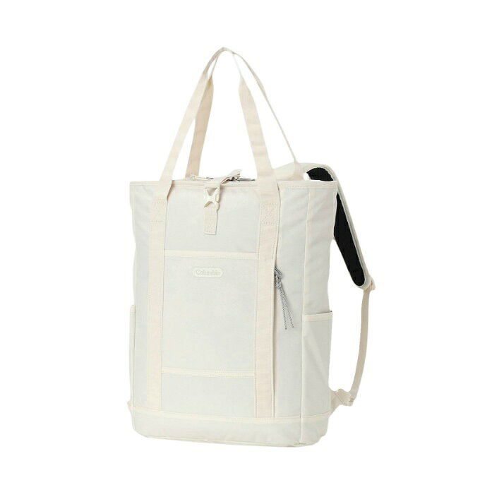 ■カラー：CH/191( Chalk ) ■サイズ/高さ/幅/奥行 (目安)：43cm×30cm×14cm ※製品によって仕上りサイズに多少の誤差がありますのでご了承下さいませ。 ■重量(g) (目安)：610g ■容量(L) (目安)：20L ■素材：CORDURA 300D Recycle(ポリエステル100%) ■特徴： ・容量20L（目安） ・コロンビア独自のはっ水（撥水）機能「オムニシールド」 ・CORDURA(R)リサイクルポリエステル素材 ・トートバッグ、バックパック対応の2WAY仕様 ・背面スリーブに収納できるショルダーハーネス ・本体内部背面側PCスリーブ ・本体内部フロント側スリーブポケット ・本体内部側面ボトルスリーブ ・フロントポケット ■機能： ・オムニシールド 素材そのものの風合いを残しながら、水を効果的にはじく機能。 ・エコフレンドリー 環境に配慮された素材を使用 ・PFAS不使用 PFAS(有機フッ素化合物)を含まない撥水加工製品。 検索ワード：バッグ かばん 鞄 ジムトート ジムバッグ TTBA