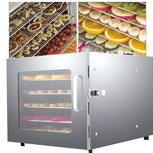 食品乾燥機 フードドライヤー 6層 35-75℃温度調節 35L大容量 野菜/果物/肉/ハーブの乾燥用 0-12時間タイマー設定 熱風循環 業務用 家庭用 食品級304ステンレス鋼 110V