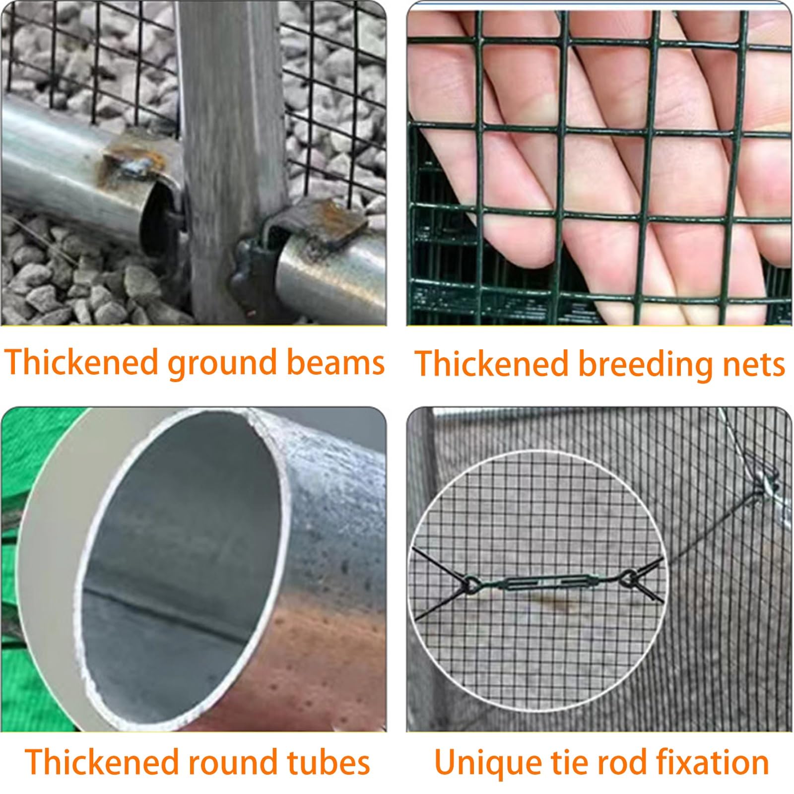 金属製鶏舎、水棲カバー付き屋外鶏小屋、アヒル、ウサギ、ガチョウ、家禽用の囲い付き鶏小屋(800*300*150cm)