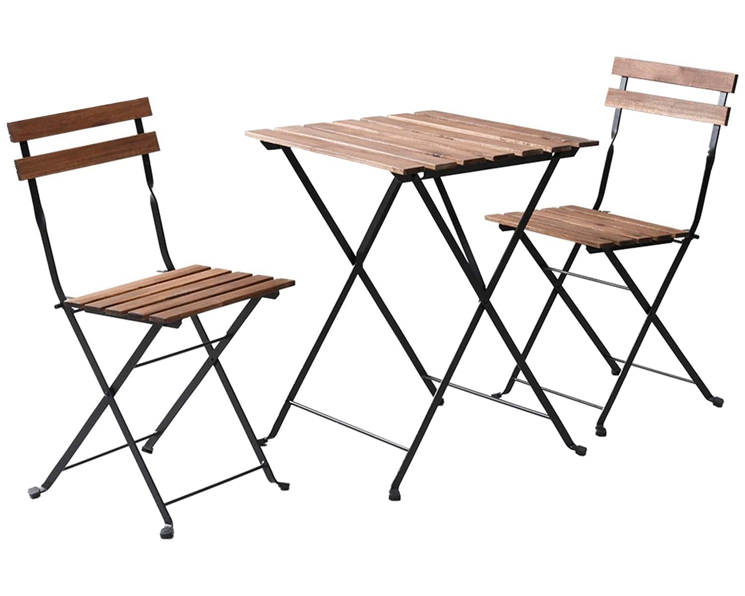 乐天商城 - 折りたたみガーデンテーブル&チェア3点セット テーブル1点&チェア2点セット アカシア材 お庭 ベランダ テラス バルコニー キャンプ カフェテーブル NBS-3