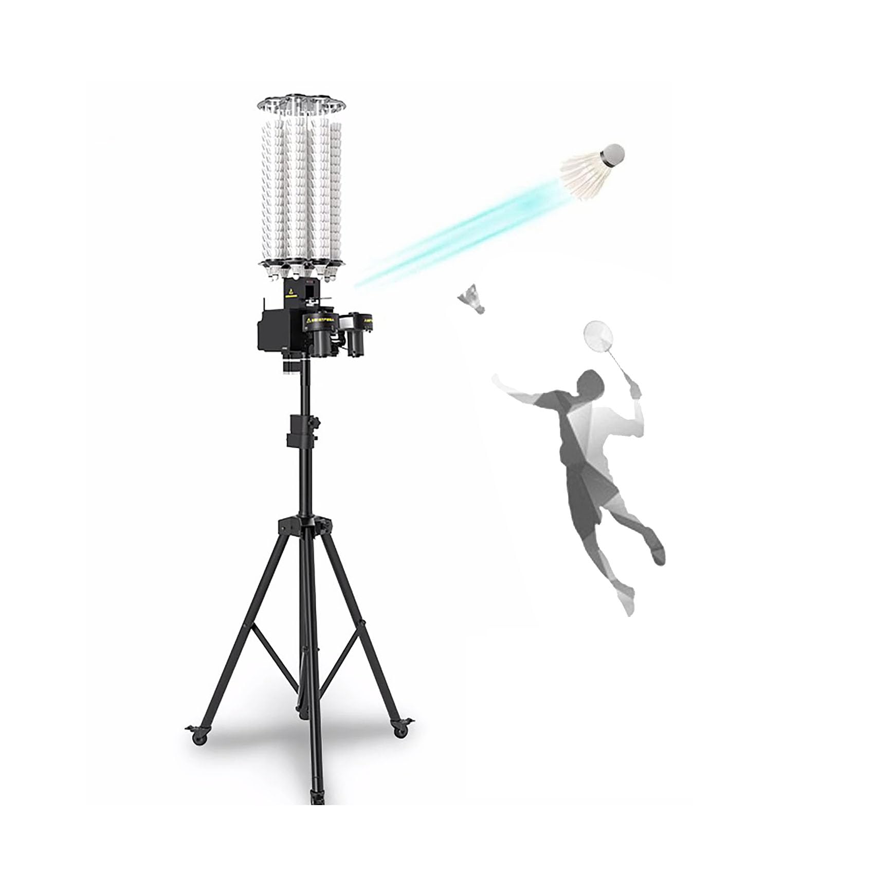 【ポイント5倍!特定商品!11月限定!】自動バドミントントレーニングマシン、インテリジェント バドミントン サーブ マシン、トス マシン、180 個の容量を持つ自動バドミントン トレーニング マシン、ドロップ ポイントの全フィールドをカバー 8～10時間