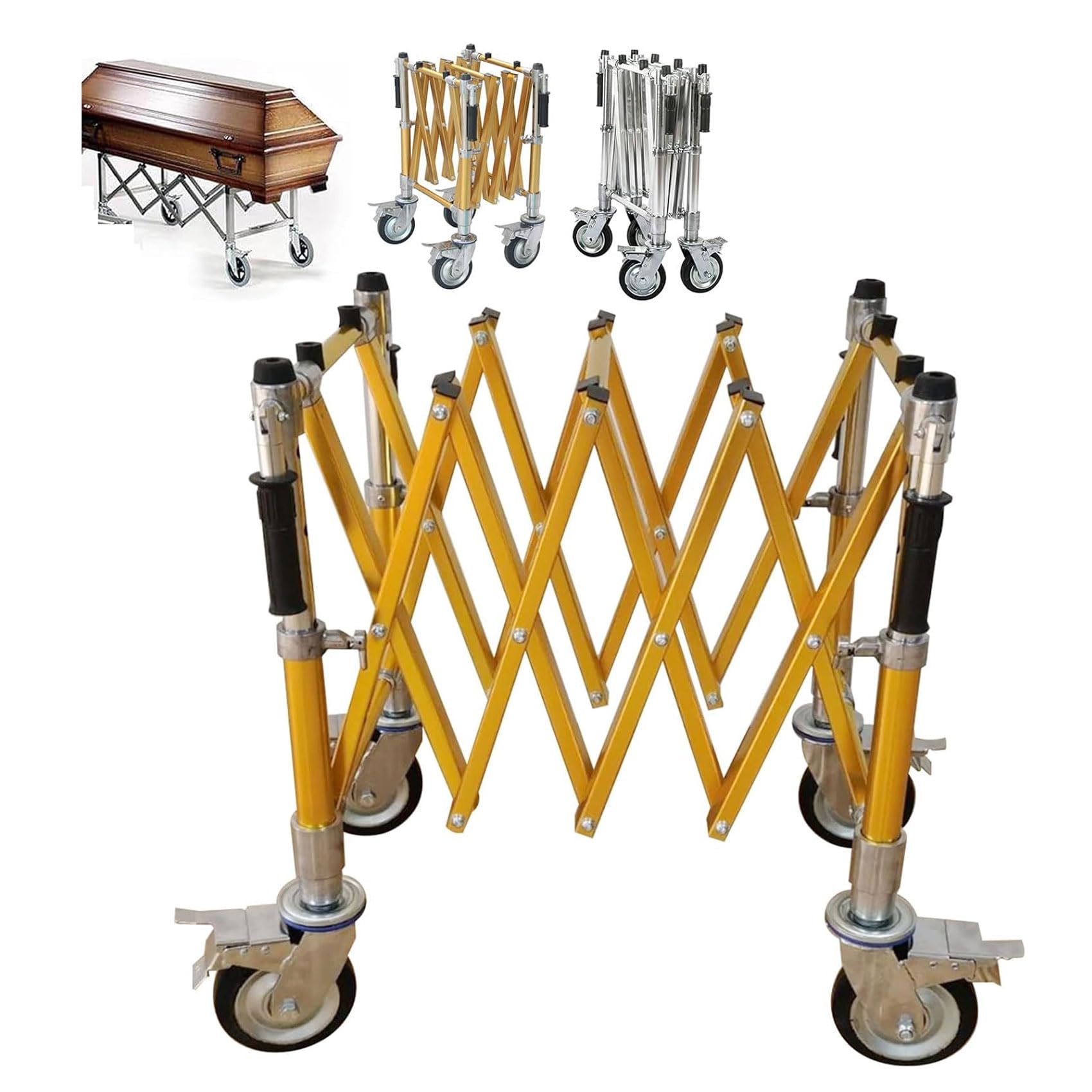 棺カート 炭素鋼製葬儀用担架カート 教会カート 教会説教カート 折りたたみ式棺カート 遺体搬送カート ..