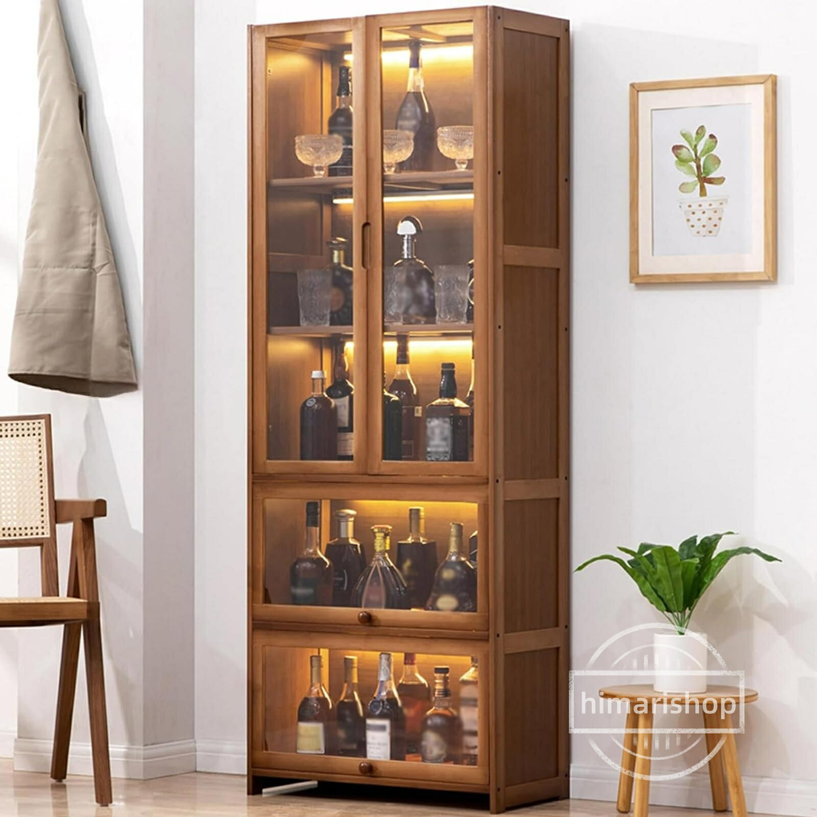 ウイスキー 棚 おしゃれ 酒棚 3段 / 5段 ワインバーキャビネット 自立式ワインラック お酒収納ラック ..