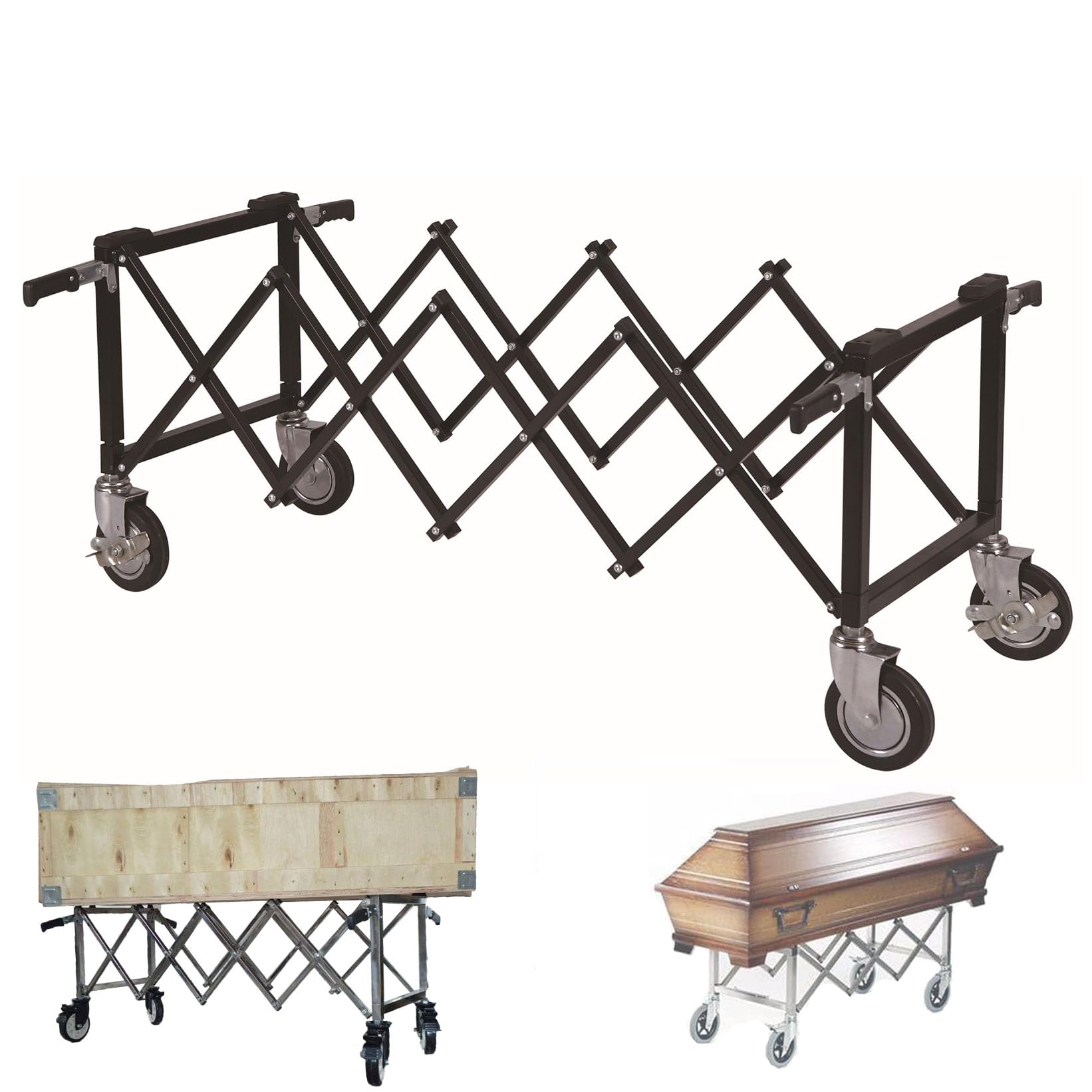 棺台車 アルミ棺台車棺ラック 葬儀担架 鋼製葬儀用ストレッチャートラック教会用トラック折りたたみ式..