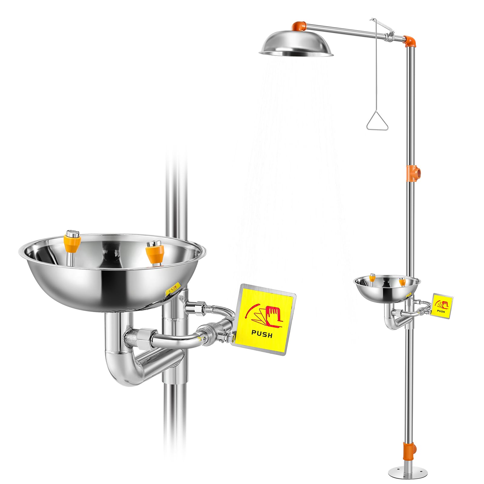 洗眼器 緊急洗眼 シャワーヘッド ダブルアイウォッシュ 洗眼装置 洗眼場 洗眼台 目を洗う用 シャワーと..