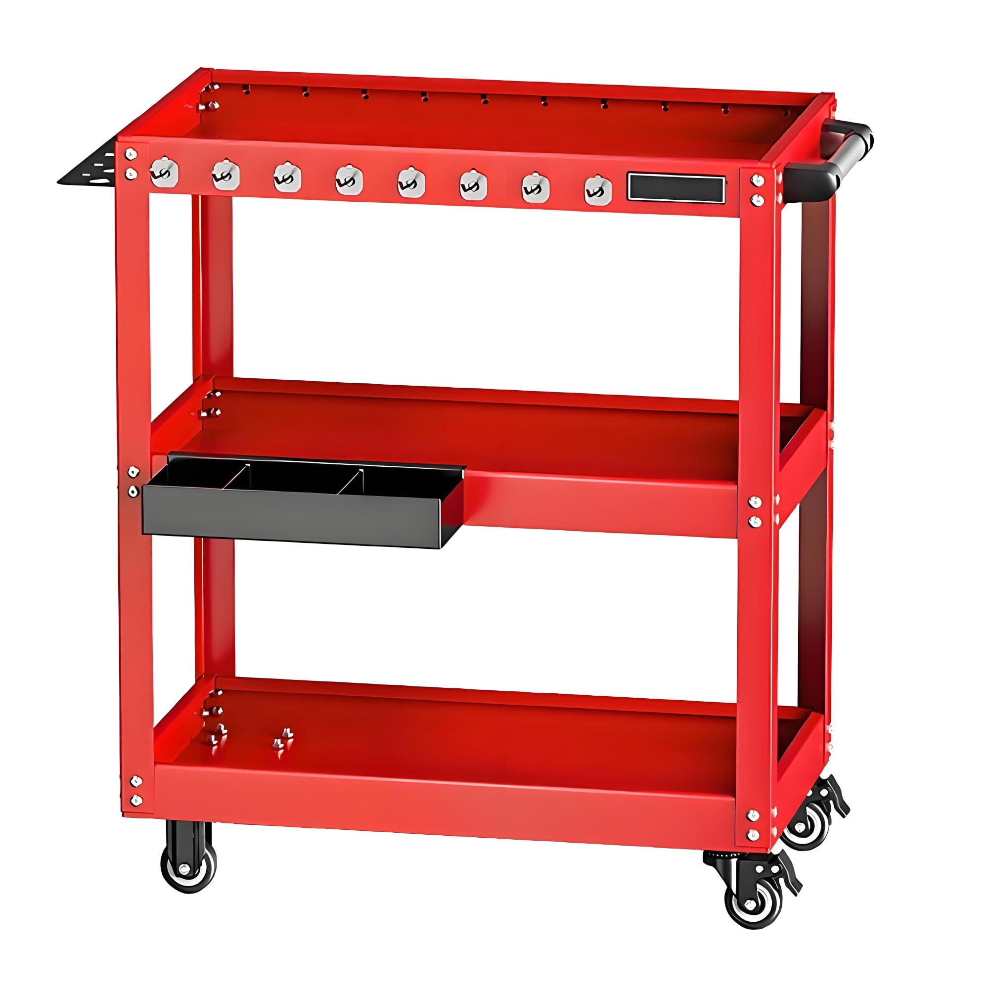 3段工具カート ツールカート ローラーキャビネット 冷延鋼板ツールワゴン 工具箱 ドライバーホルダー ..