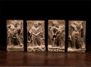 仏像彫刻 四天王像【持国天・増長天・広目天・多聞天】15cm(4体セット)御影石 風水 祈る 厄除け