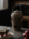 梵汝囲炉煮茶家庭用室内粗陶酒精炉日本式缶茶提梁煮茶器セット焼き茶炉