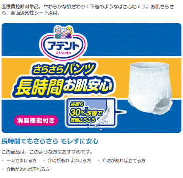 大王製紙 アテントさらさらパンツ長時間お肌安心 男女共用 L-LLサイズ ケース(合計48枚入[16枚×3袋]) 【大人用紙おむつ 紙おむつ 大人用おむつ 介護用品】