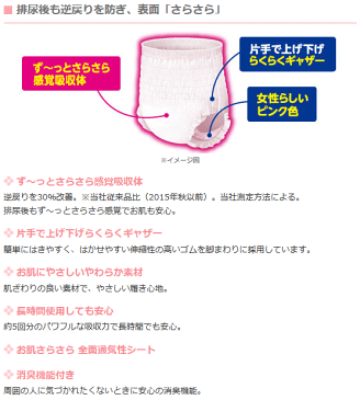 大王製紙 アテントさらさらパンツ長時間お肌安心 女性用 L-LLサイズ ケース(合計48枚入[16枚×3袋]) （大人用紙おむつ）〔紙おむつ・大人用おむつ〕【介護用品】