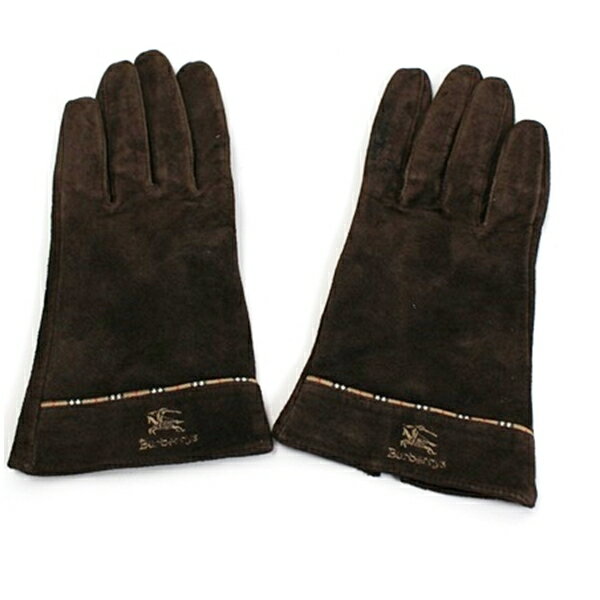 バーバリー スエード 手袋 グローブ ブラウン 中古 ABランク Burberrys |レディース 女性用 【ネコポス送料無料】