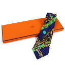 エルメス シルク ネクタイ スカーフ柄 中古 ABランク HERMES | メンズ ビジネス 箱付き 【送料無料】 【クリーニング済み】