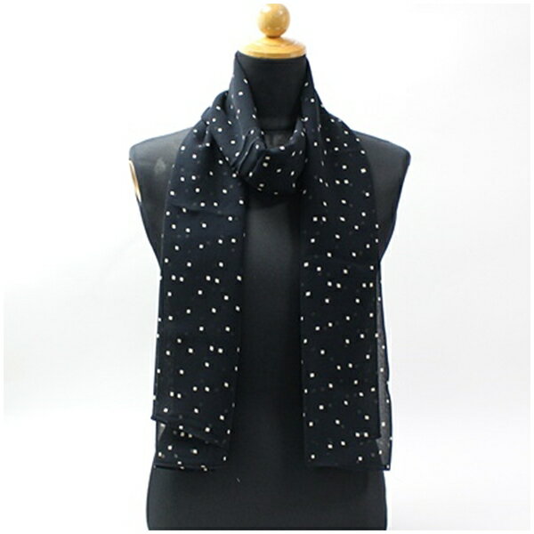 ダナキャラン ストール 長方形 ブラック×アイボリー 中古 Aランク DONNA KARAN｜レディース 女性用 【ネコポス送料無料】