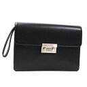 ランバン セカンドバッグ クラッチバッグ ダイヤルロック式 レザー ブラック シルバー金具 中古 ABランク LANVIN|メンズ 男性用 ビジネスバッグ ストラップ付き 【送料無料】