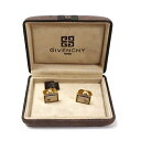 ジバンシィ カフス 未使用 シルバー×ブラック×ゴールド 中古 Sランク GIVENCHY|アクセサリー メンズ 男性 ビジネス 仕事 スーツ小物 ケース付き 【ネコポス送料無料】