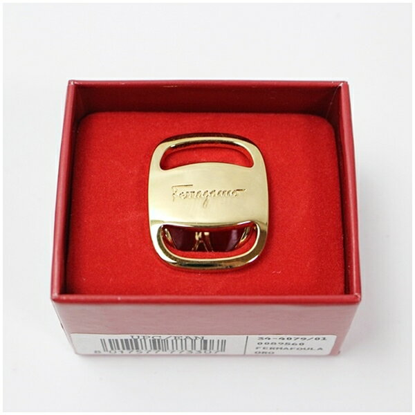 サルバトーレフェラガモ スカーフリング ヴァラ ゴールドカラー 中古 Aランク Salvatore Ferragamo ｜..