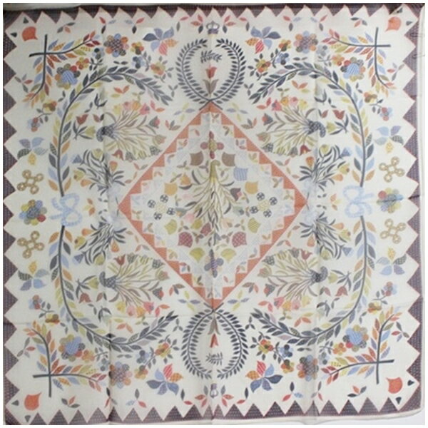 トプカピ シルク スカーフ ホワイト×マルチカラー 花柄 中古 Aランク TOPKAPI｜レディース 女性用 【ネ..