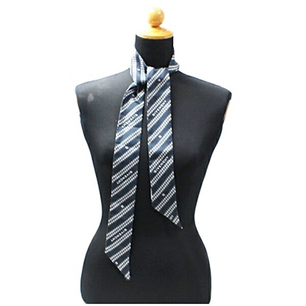 ジバンシィ シルク スカーフ ポニーテールスカーフ ネイビー×ホワイト ロゴ 中古 Aランク GIVENCHY｜レ..