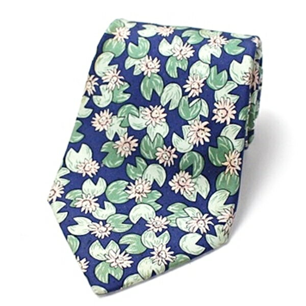 【新品・未使用・箱付き】 HERMES エルメス 花柄 ネクタイ グリーン HERMES 緑色 小人柄 シルクネクタイ 花柄