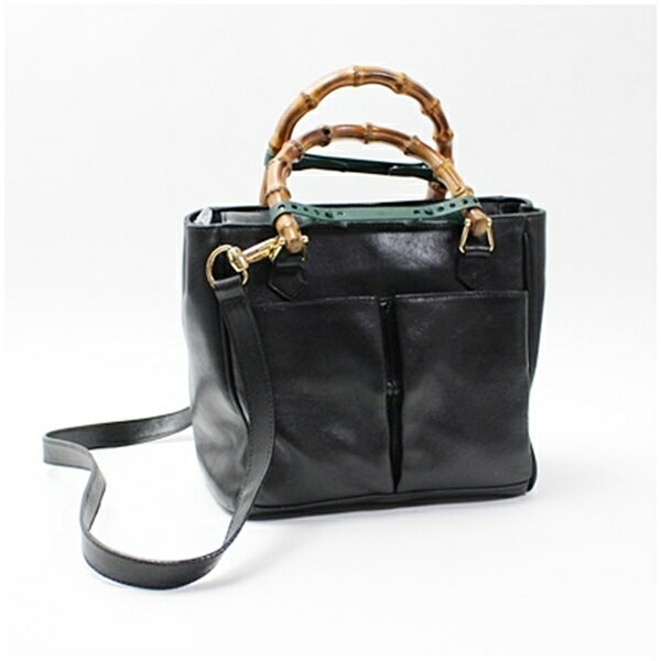 グッチ 2WAY バンブー バッグ 肩掛け 手持ち レザー ブラック 中古 Bランク GUCCI｜女性 レディース 竹 2ウェイ 【送料無料】
