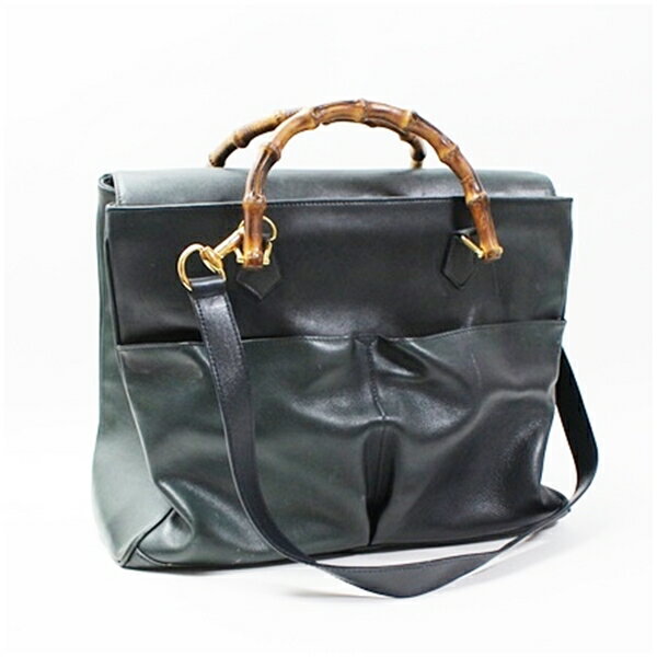 樂天商城 - グッチ 2WAY バンブー トートバッグ 肩掛け 手持ち レザー グリーン×ネイビー 中古 BCランク GUCCI｜女性 レディース 竹 2ウェイ 通勤通学 【送料無料】【訳あり】