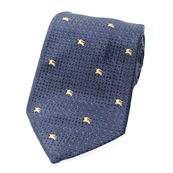 バーバリー シルク ネクタイ ロゴ柄 中古 Aランク BURBERRY ｜メンズ ビジネス 【ネコポス送料無料】