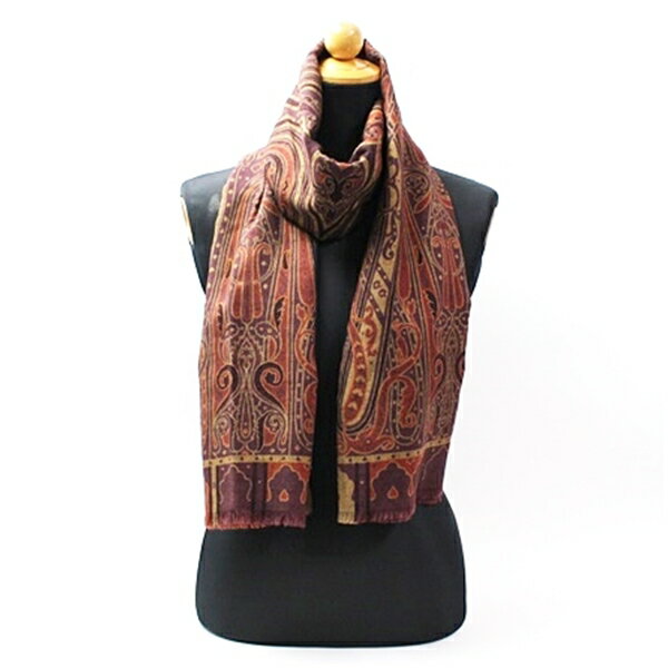 エトロ ウール シルク 長方形ストール ブラウン 中古 Aランク ETRO ｜レディース 女性用 【送料無料】