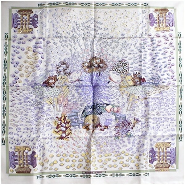 エルメス スカーフ カレ90 未使用 RENCONTE OCEANE 大西洋の出会い 中古 Aランク HERMES｜レディース 女性 箱付き 【送料無料】