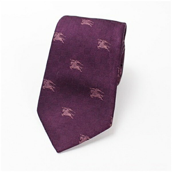 バーバリー シルク ネクタイ ロゴ柄 中古 Aランク BURBERRY ｜メンズ ビジネス 細身 【ネコポス送料無料】 【クリーニング済み】