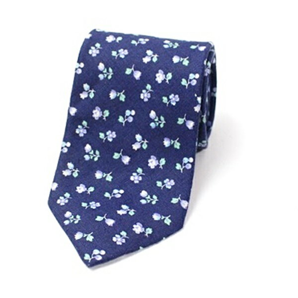 ルイジボレッリ リネン ネクタイ 小花柄 中古 ABランク LUIGI BORRELLI ｜メンズ ビジネス 【ネコポス送料無料】