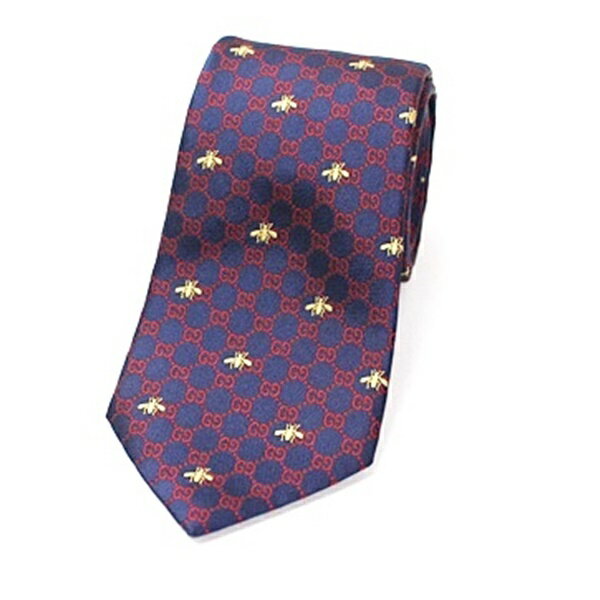 GUCCI - グッチ シルク ネクタイ Bee&GG柄 現行品 細身 中古 Aランク GUCCI ｜メンズ ビジネス 【送料無料】