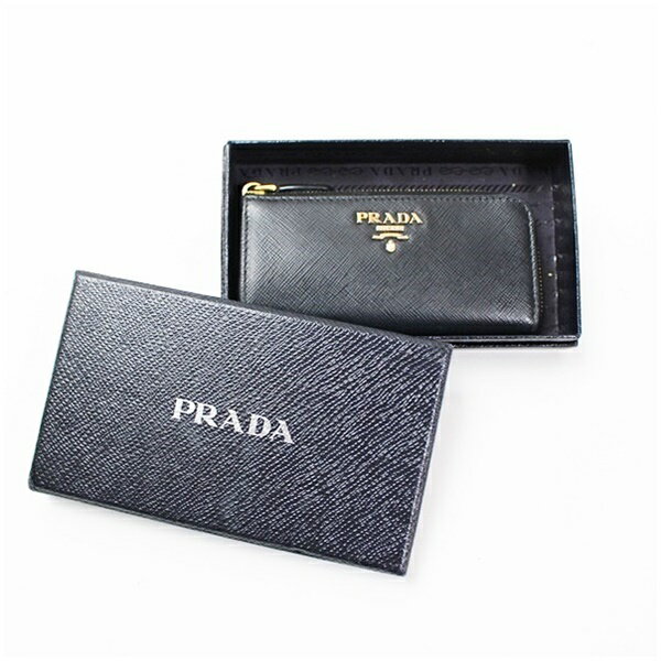 PRADA - プラダ キーリング付きコインケース ブラック サフィアーノレザー ゴールドロゴ 中古 ABランク Cartier｜メンズ レディース男女兼用 ブランド 箱付き 【送料無料】