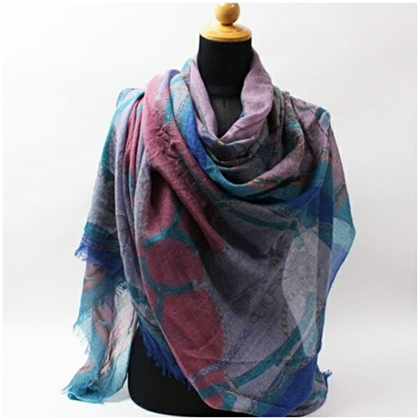 樂天商城 - フランコフェラール 三越伊勢丹 大判ストール スカーフ パープル×ブルー 中古 ABランク FRANCO FERRAR｜レディース 女性 【送料無料】
