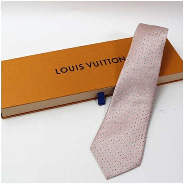 LOUIS VUITTON - ルイヴィトン シルク ネクタイ ドット ロゴ柄 中古 Aランク LOUIS VUITTON ｜メンズ ビジネス 箱付き 【送料無料】