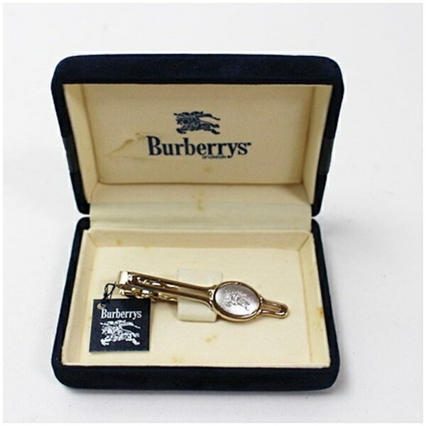 樂天商城 - バーバリー ネクタイピン 未使用 ゴールド×シルバー 中古 Sランク Burberrys｜メンズ 男性 ビジネス スーツ小物 クリップ式 ケース付き 【ネコポス送料無料】