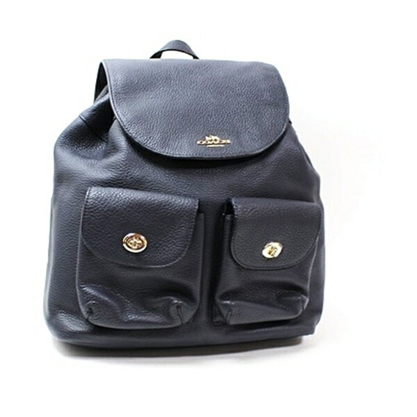 コーチ ビリー バックパック リュックサック F37410 ペプルドレザー ネイビー 中古 ABランク COACH｜女性 レディース カジュアル 【送料無料】